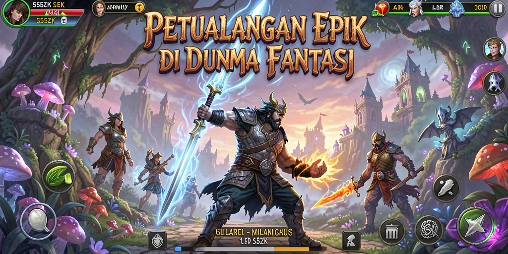 Tangkapan layar gameplay 555ZK yang menampilkan pertempuran seru.