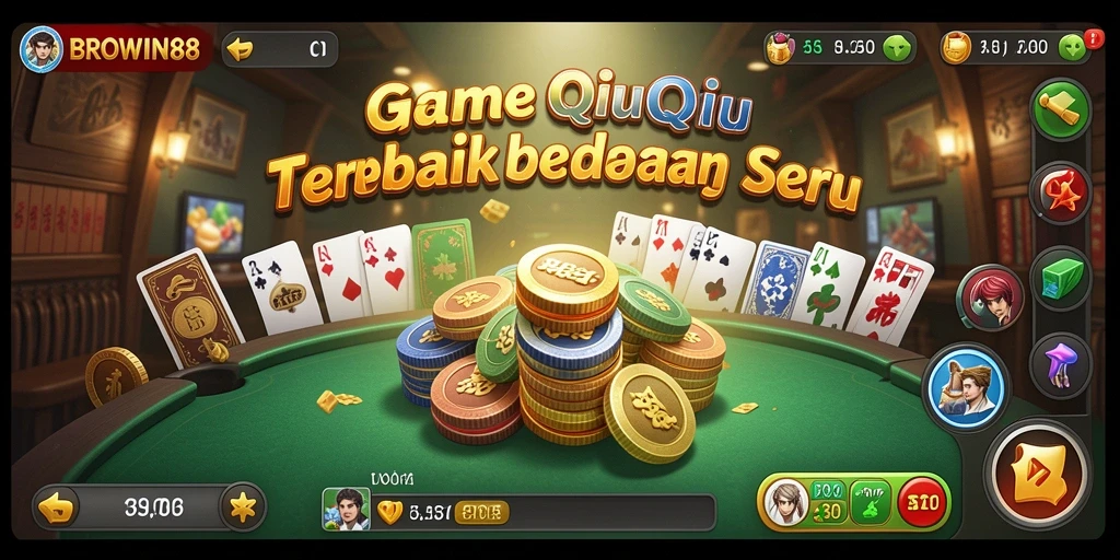 Screenshot BROWIN88 menampilkan aksi seru permainan QiuQiu.