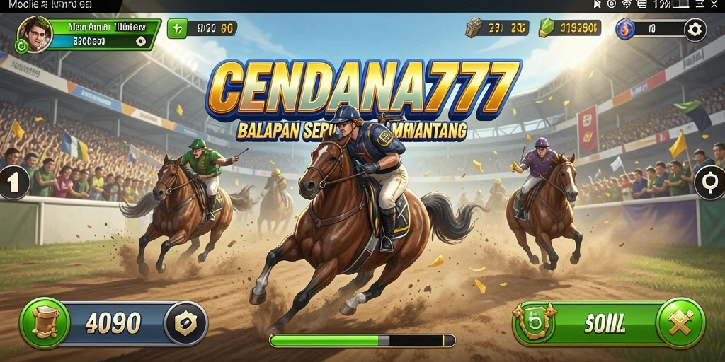 Tampilan gameplay seru CENDANA777 dengan aksi balapan yang menegangkan.