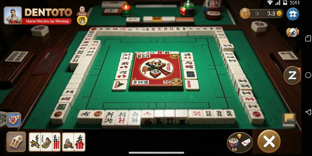 Screenshot DENTOTO menampilkan gameplay Mahjong yang menarik dan menantang.