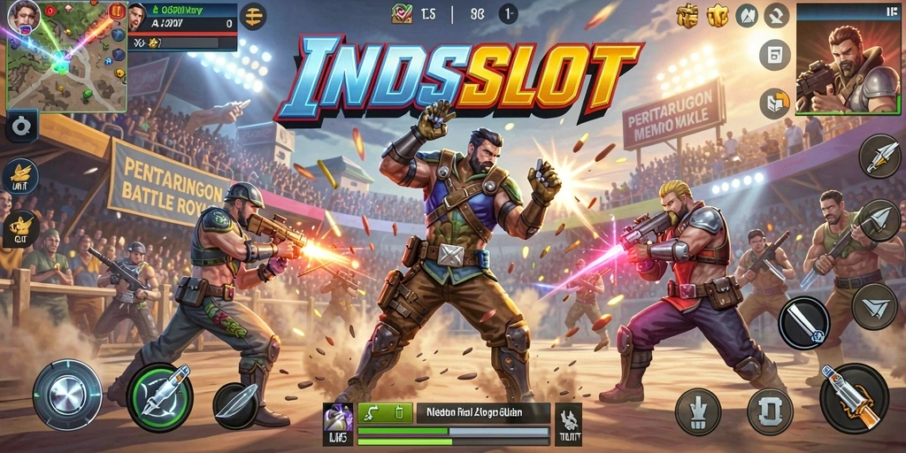Tangkapan layar menunjukkan aksi seru di arena Battle Royale.