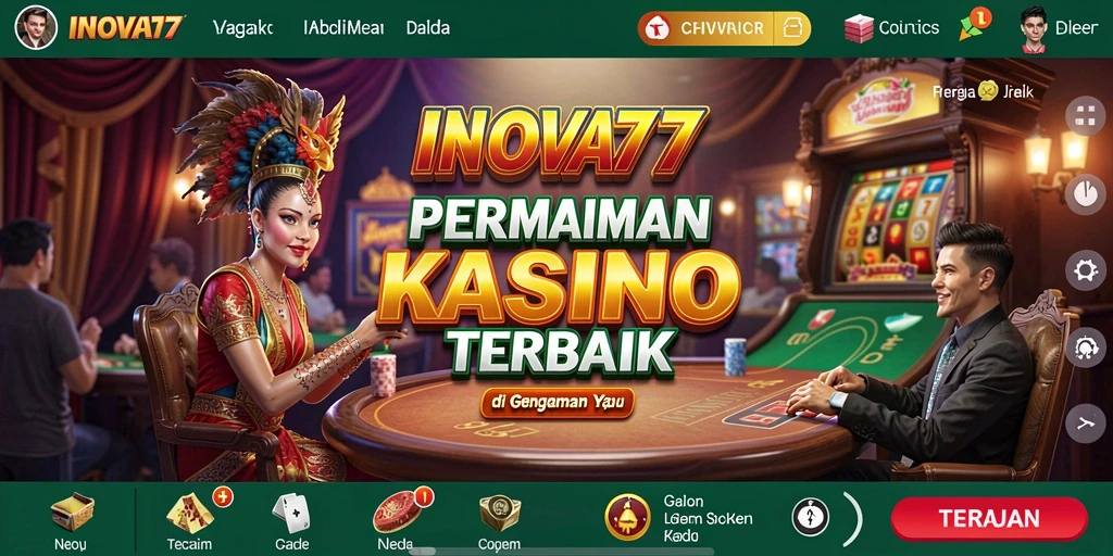 Tampilan gameplay di INOVA77 menunjukkan berbagai permainan Kasino yang menarik.