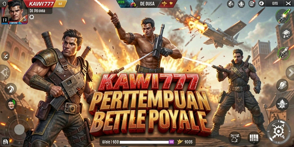 Gameplay menegangkan di KAWI777, aksi Battle Royale yang seru.