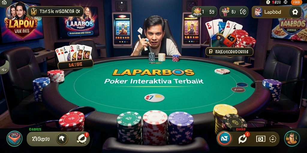 Tampilan gameplay LAPARBOS yang seru dan interaktif dalam permainan poker.