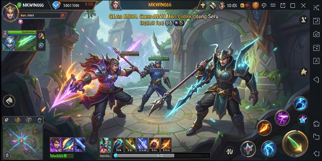 Tangkapan layar gameplay <strong>MKWIN666</strong> dengan aksi seru dalam pertarungan tim.