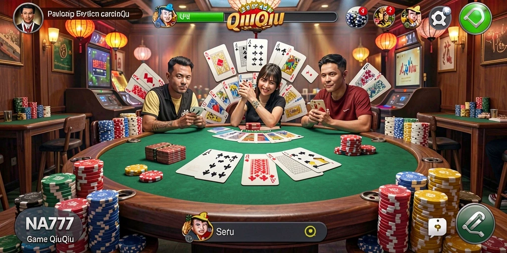 Screenshot NA777 menunjukkan aksi bermain QiuQiu yang seru.