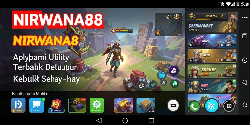 Screenshot utama NIRWANA88 menampilkan antarmuka aplikasi yang bersih dan fungsional.