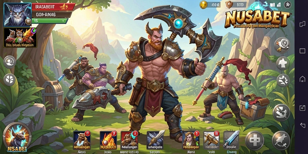 Tampilan gameplay RPG yang menarik dan penuh aksi dalam NUSABET.
