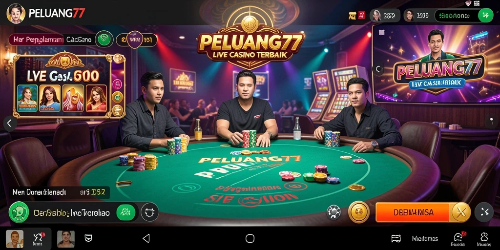 Tampilan asli permainan Live Casino di PELUANG77.