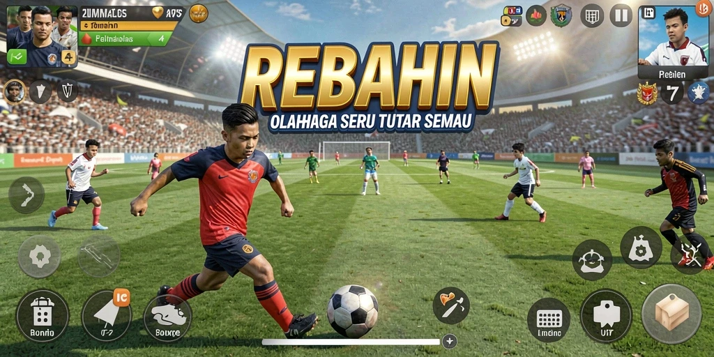 Tampilan aksi mendebarkan dalam gameplay REBAHIN yang seru.