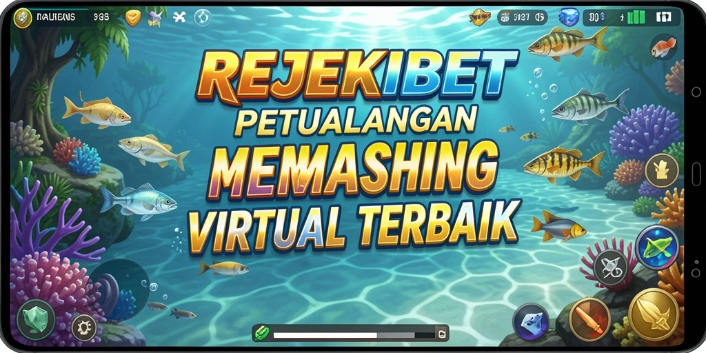 Tampilan gameplay REJEKIBET dengan pemandangan memancing yang indah.