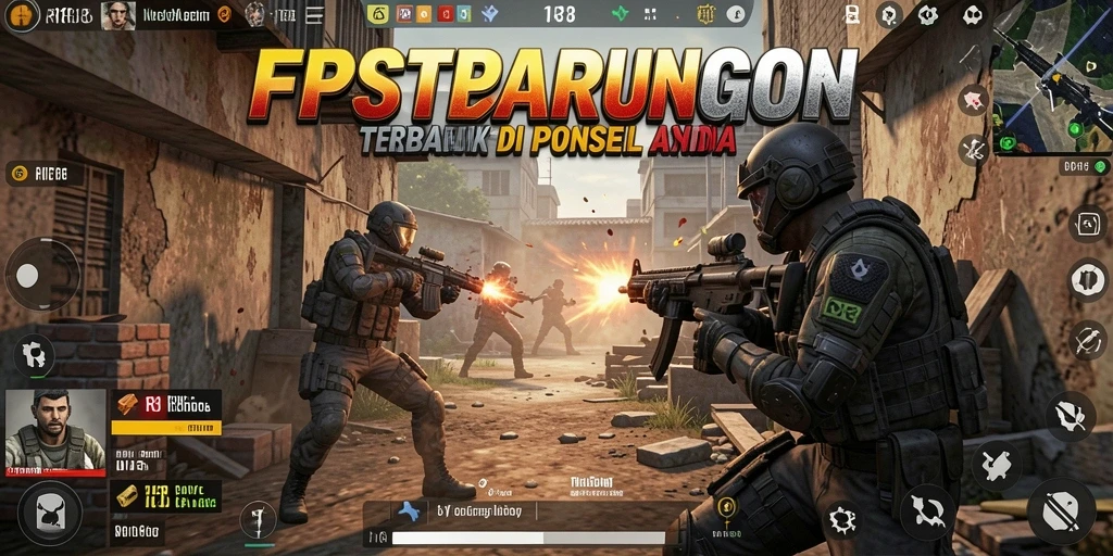 Screenshot gameplay RI188 menampilkan aksi seru dalam pertempuran FPS.