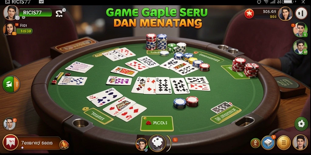 Screenshot RICIS77, menunjukkan momen seru permainan Gaple.