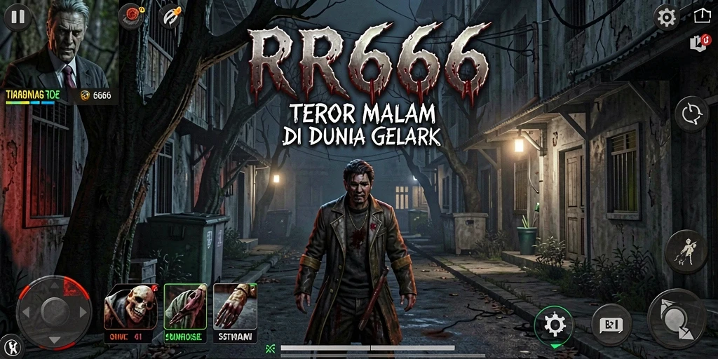 Tampilan gameplay dari game horror RR666 dengan suasana menyeramkan.