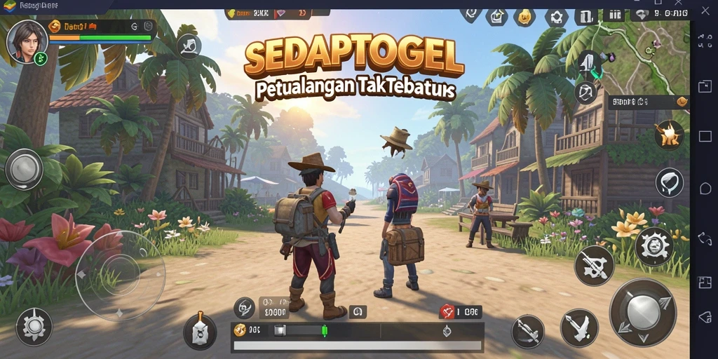 Gameplay SEDAPTOGEL yang menampilkan eksplorasi dunia terbuka.