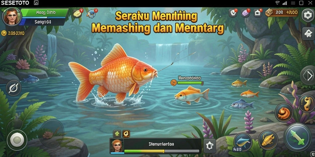 Gameplay menjanjikan saat memancing ikan-ikan besar dalam SESETOTO.