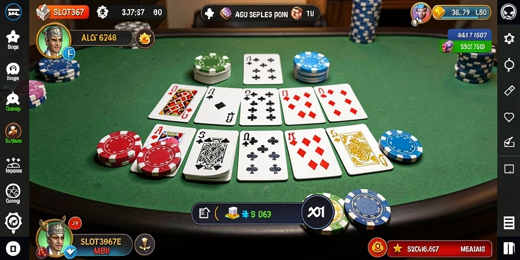 Screenshot menunjukkan gameplay Gaple yang mendebarkan dan interaktif.