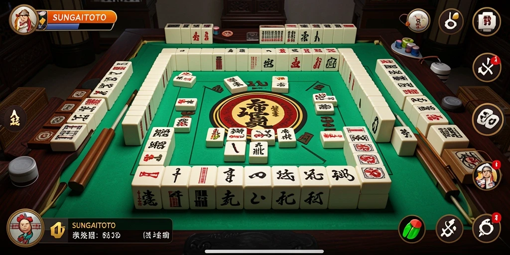 Tampilan screenshot SUNGAITOTO dengan gameplay Mahjong yang seru.