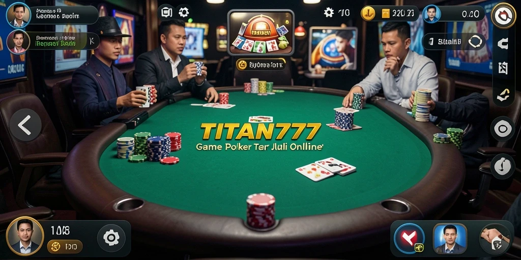 Tampilan gameplay Poker yang seru dan menarik di TITAN777.