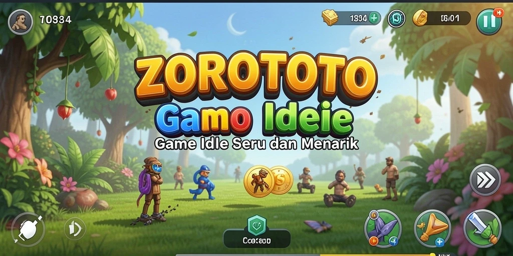 Tangkapan layar gameplay ZOROTOTO dengan karakter dan misi yang menarik.